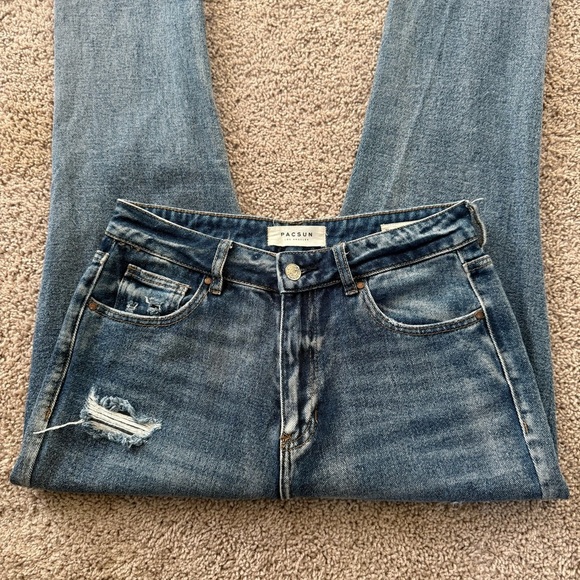 NWOT PacSun Blue Denim High Rise Mom Jeans Size 27 - Picture 2 of 7